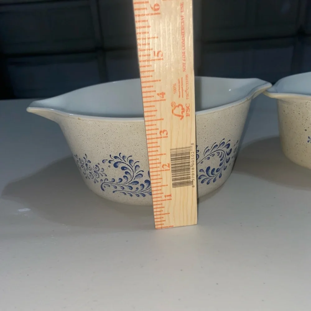 Pyrex Vintage Blue Floral Casserole Dishes set